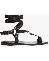 Daniel - Sophie Black Leather Ankle Tie Sandals - Lyst