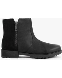 Sorel - Emelie Ii Zip Black Sea Salt Leather Waterproof Ankle Boots - Lyst