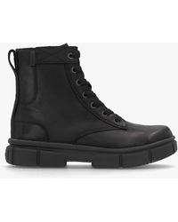 Sorel - Women's Explorer Strttm Black Black Leather Lace Up Boots - Lyst