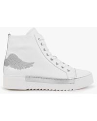 Martel - Angels White Leather Silver Wing High Top Trainers - Lyst