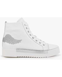 Martel - Angels White Leather Silver Wing High Top Trainers - Lyst