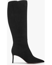 Daniel - Sylvia Black Suede Heeled Knee Boots - Lyst