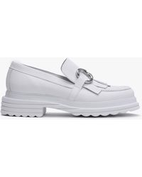 Kennel & Schmenger - Zip Bianco Leather Chunky Loafers - Lyst