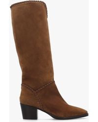 Daniel - Nyla Whipstitched Stacked Heel Knee Boots - Lyst