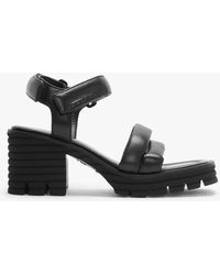 Kennel & Schmenger - Fire Black Leather Chunky Block Heel Sandals - Lyst