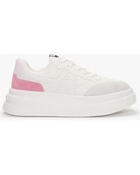 Ash - Impuls Eco Off White Crystal Rose Leather Platform Trainers - Lyst