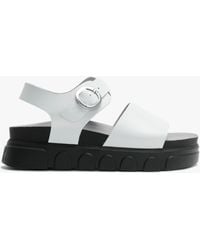Fly London - Cree Off White Leather Slab Sandals - Lyst
