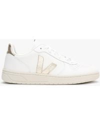 Veja - V-10 Leather Extra White Platine Trainers - Lyst