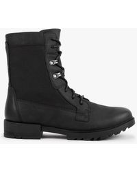 Sorel - Emelie Ii Lace Black Leather Tall Ankle Boots - Lyst