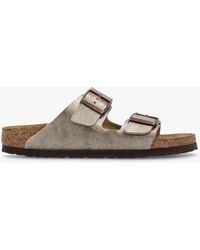 Birkenstock - Arizona Birko-Flor Graceful Taupe Two Bar Mules - Lyst