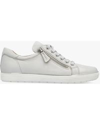 Caprice - Grey Leather Side Zip Trainers - Lyst