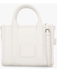 Marc Jacobs - The Monogram Leather Small White Tote Bag - Lyst