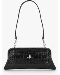 Vivienne Westwood - Jane Frame Croc Embossed Leather Shoulder Bag Purse - Lyst