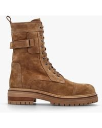 Daniel - Idris Tan Suede Ankle Strap Biker Boots - Lyst
