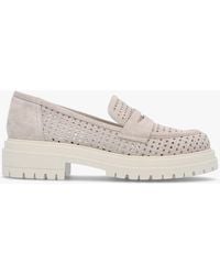 Daniel - Nattie Grey Suede Perforated Chunky Loafers - Lyst