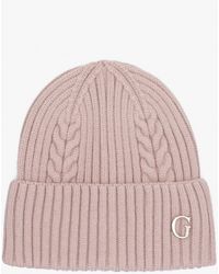 Guess - Knitted G Logo Beanie Hat - Lyst