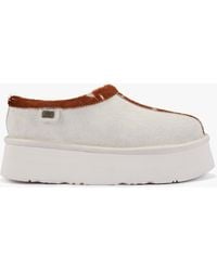 Australia Luxe - Outback Cream Suede Platform Slippers - Lyst
