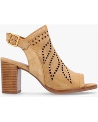 Alpe - Arona Laser Cut Block Heel Sandals - Lyst