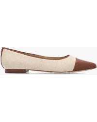 Ralph Lauren - Londyn Bow Natural Lauren Tan Ballerina Pumps - Lyst