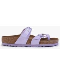 Birkenstock - Mayari Purple Fog Patent Birko-flor Thong Sandals - Lyst