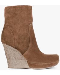 Daniel - Wisest Tan Suede Wedge Ankle Boots - Lyst