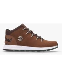 Timberland - Sprint Trekker Lace Up Rust Nubuck Mid Top Trainers - Lyst