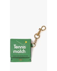 Anya Hindmarch - Tennis Match Book Green Leather Keyring Charm - Lyst