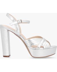 Daniel - Avery Silver Platform Heeled Sandals - Lyst