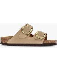Birkenstock - Arizona Big Buckle Sandcastle Nubuck Leather Two Bar Mules - Lyst