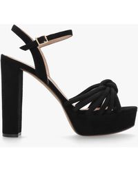 Daniel - Aknot Black Suede Platform Heeled Sandals - Lyst