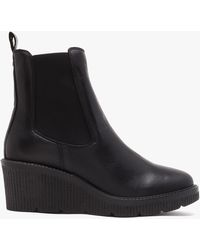 Moda In Pelle - Audyn Black Leather Wedge Ankle Boots - Lyst