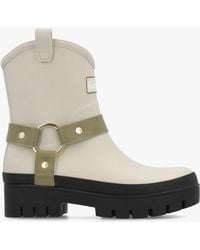 Barbour - Elley Harness Light Oak Bleached Wellington Boots - Lyst