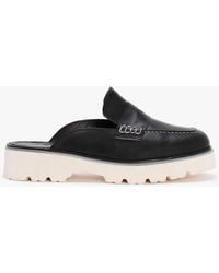 Daniel - Beloba Black Leather Backless Loafers - Lyst