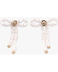 COACH - Pearl Bow Drop Earrings - Lyst