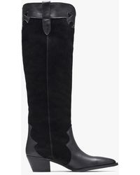 Daniel - Bandana Black Suede & Leather Western Knee Boots - Lyst