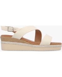 Moda In Pelle - Joani Cream Strappy Low Wedge Sandals - Lyst