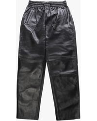 Oakwood - Gift Black Leather Drawstring Trousers - Lyst