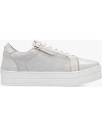 Moda In Pelle - Abbee Side Zip Lace Up Flatform Trainers - Lyst