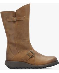 Fly London - Mes Ii Low Wedge Calf Boots - Lyst