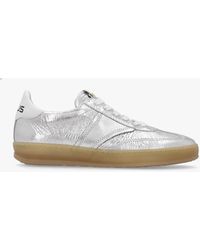 Mjus - Genova Silver Metallic Leather Trainers - Lyst