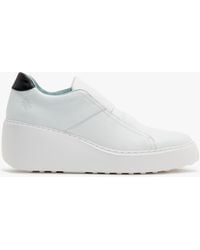 Fly London - Dito White Leather Wedge Trainers - Lyst