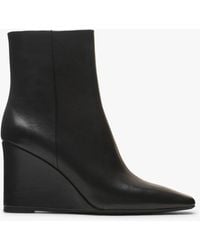 Daniel - Spire Black Leather Wedge Ankle Boots - Lyst