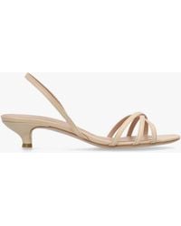 Daniel - Akittie Beige Leather Kitten Heel Sandals - Lyst