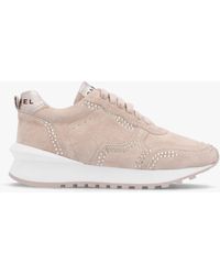 Daniel - Arabella Taupe Suede Crystal Embellished Trainers - Lyst