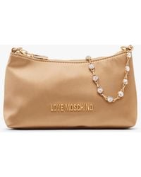 Love Moschino - Diamante Strap Gold Shoulder Bag - Lyst