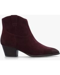 Ash - Fame Sangria Suede Western Ankle Boots - Lyst