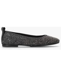 Daniel - Edgie Black Suede Jewel Embellished Ballet Pumps - Lyst