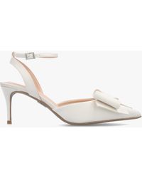 Moda In Pelle - Nahara Off Satin Bow Low Heel Court Shoes - Lyst