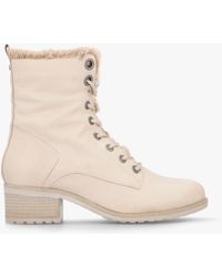 Moda In Pelle - Alpinne Cream Leather Tall Ankle Boots - Lyst