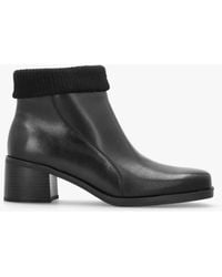 Caprice - Rib Knit Block Heel Ankle Boots - Lyst